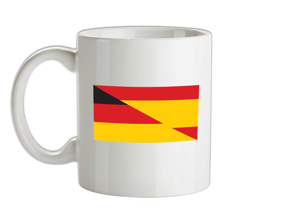 Half German Half Spanish Flag Ceramic Mug