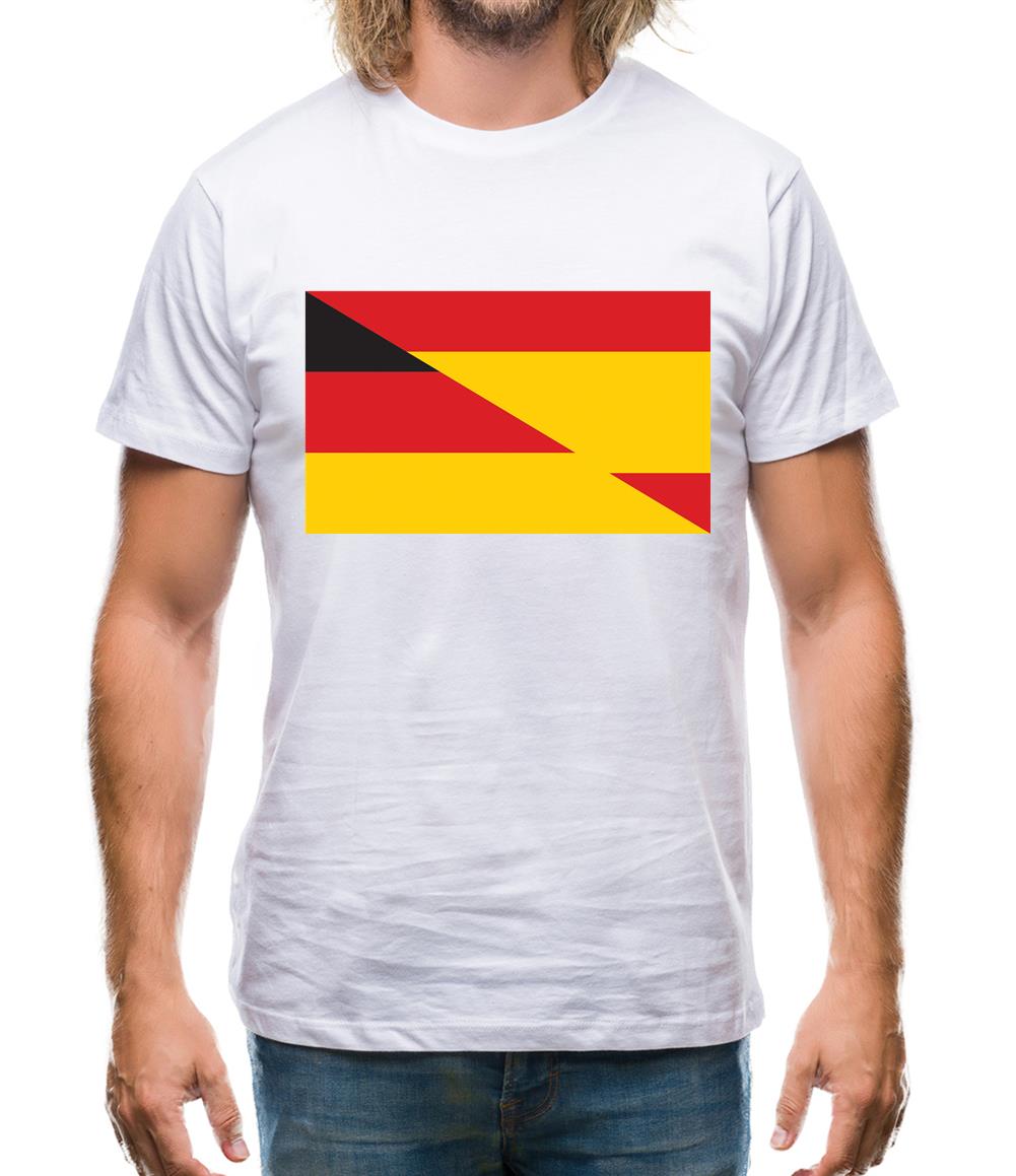 Half German Half Spanish Flag Mens T-Shirt