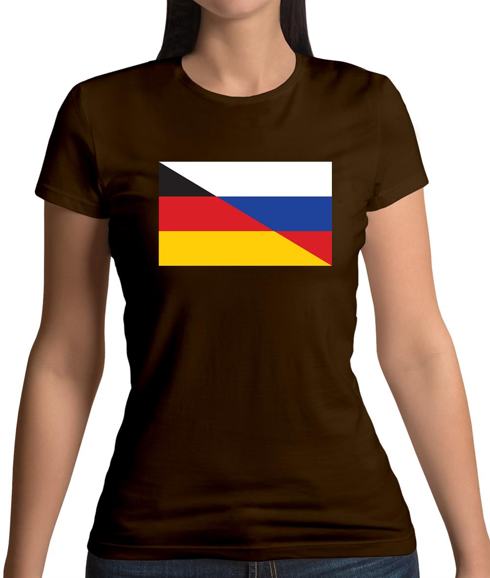 Half German Half Russian Flag Womens T-Shirt