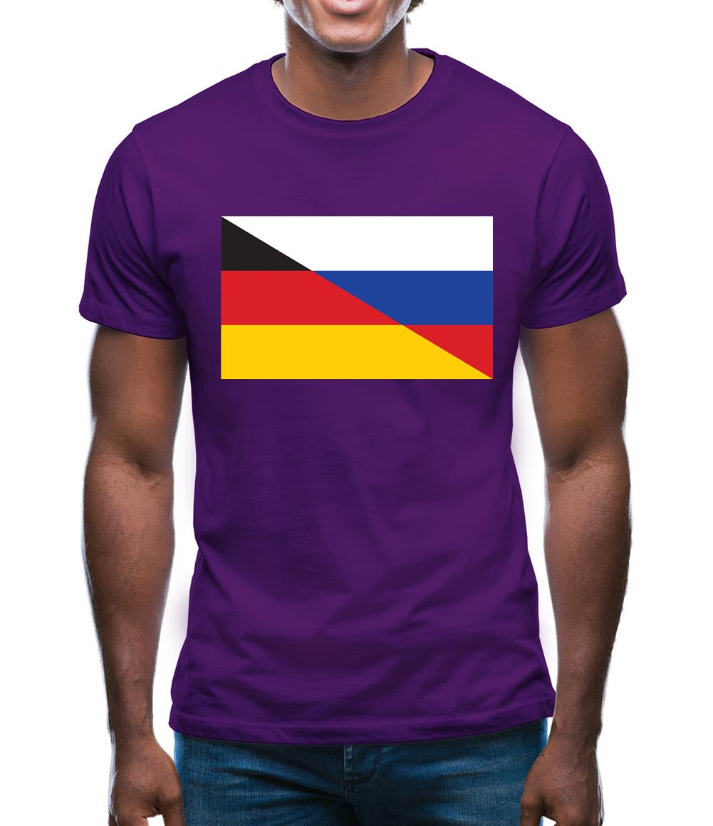 Half German Half Russian Flag Mens T-Shirt