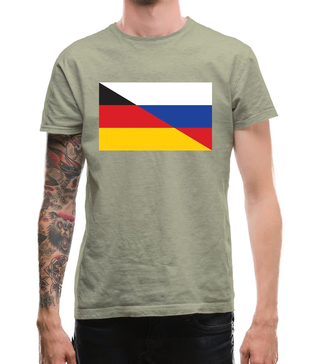 Half German Half Russian Flag Mens T-Shirt