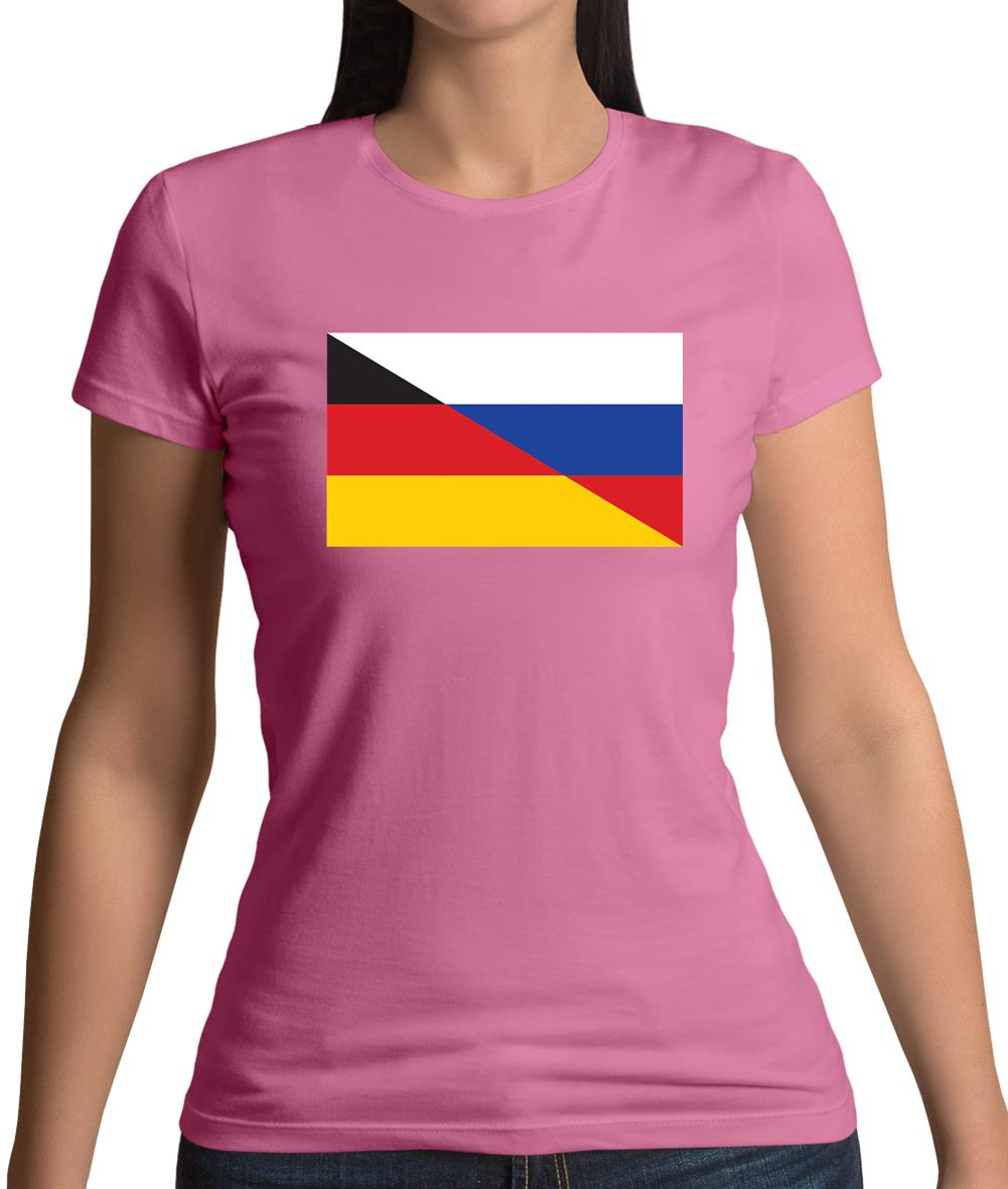 Half German Half Russian Flag Womens T-Shirt