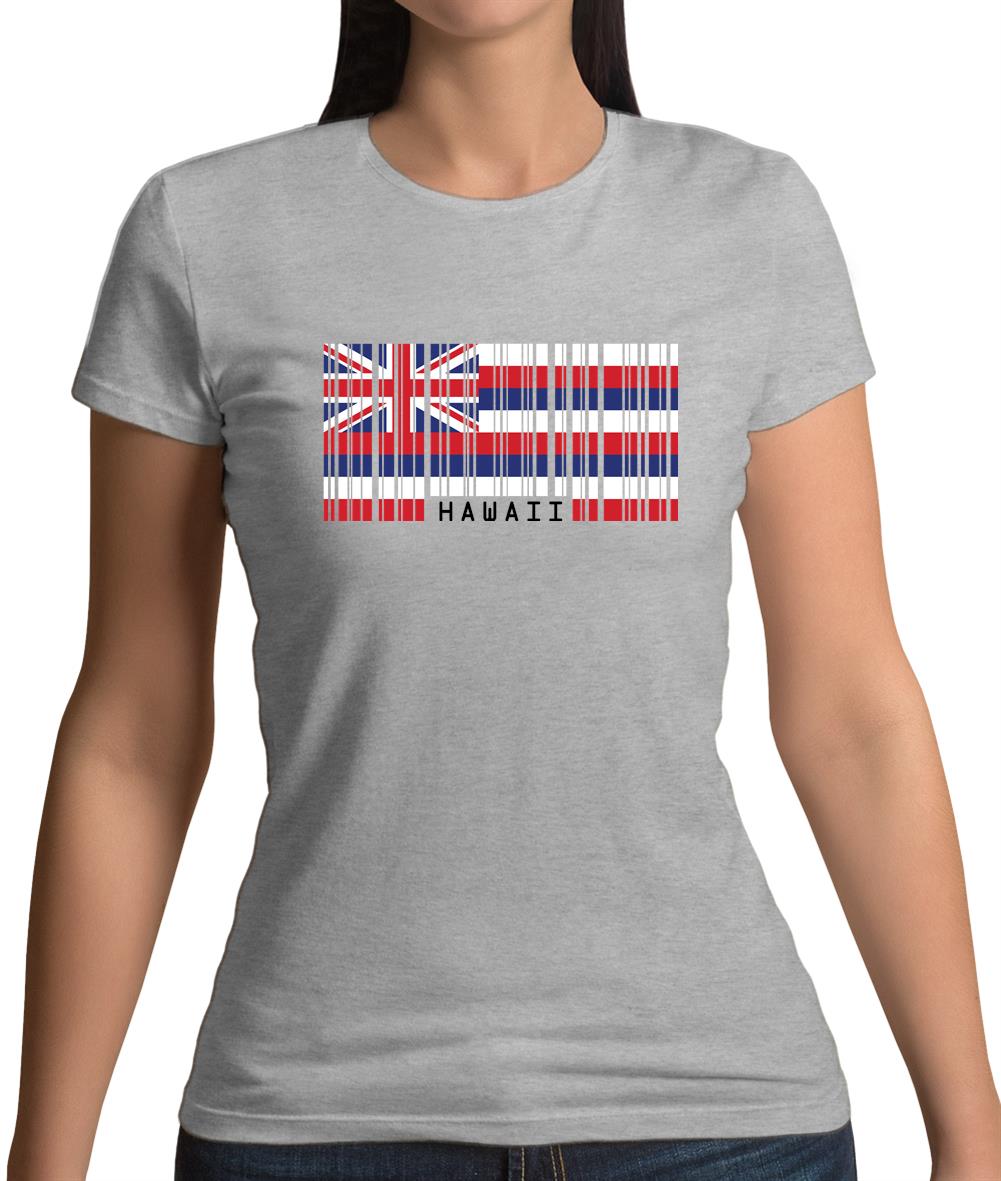 Hawaii Barcode Style Flag Womens T-Shirt