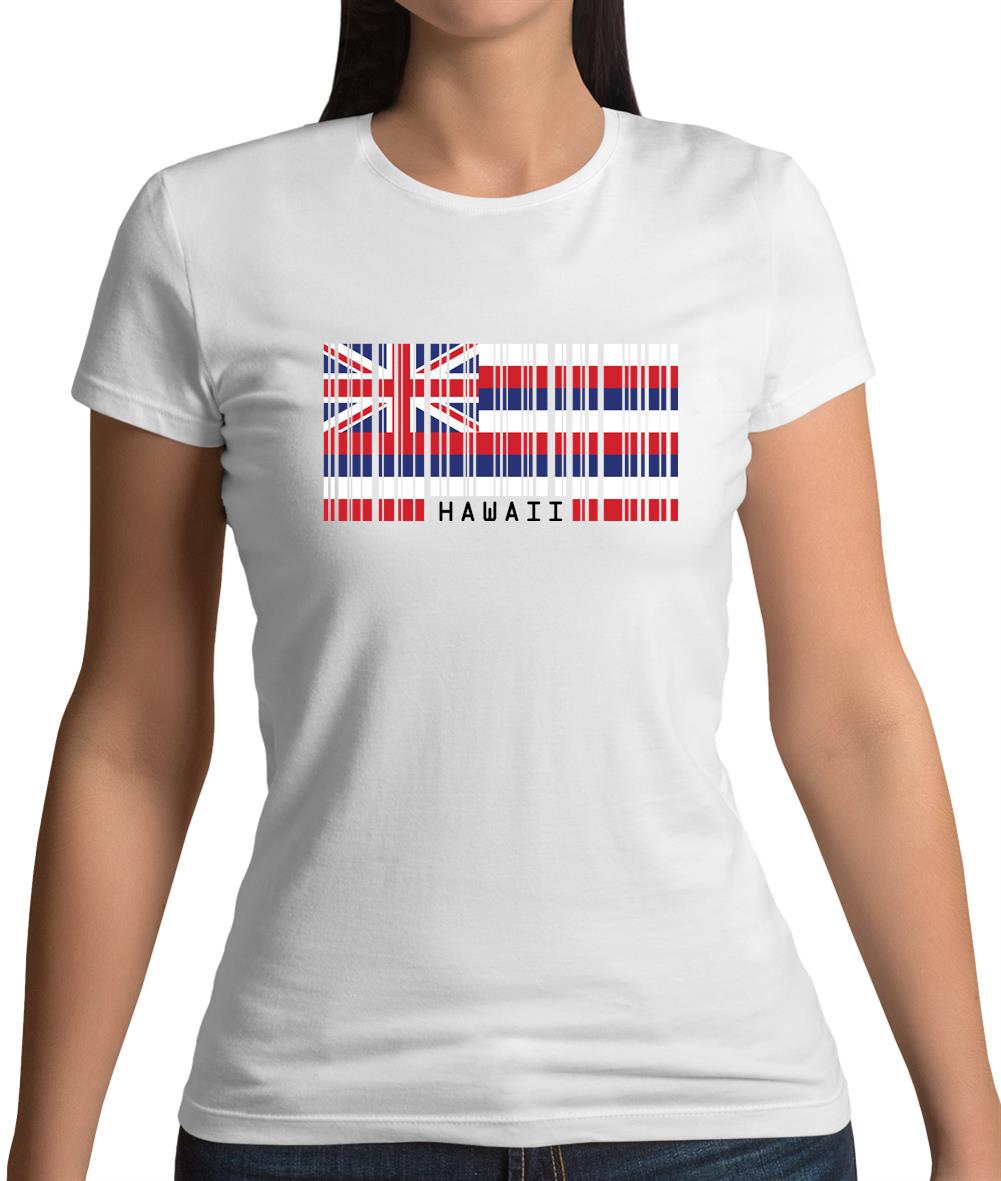 Hawaii Barcode Style Flag Womens T-Shirt