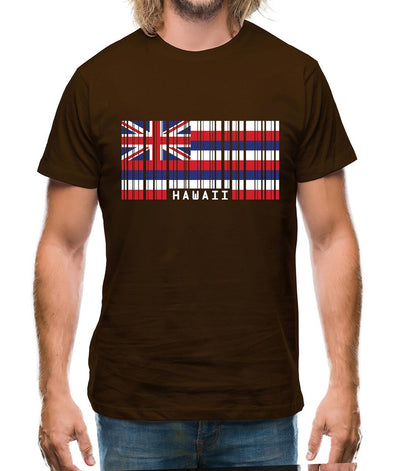 Hawaii Barcode Style Flag Mens T-Shirt