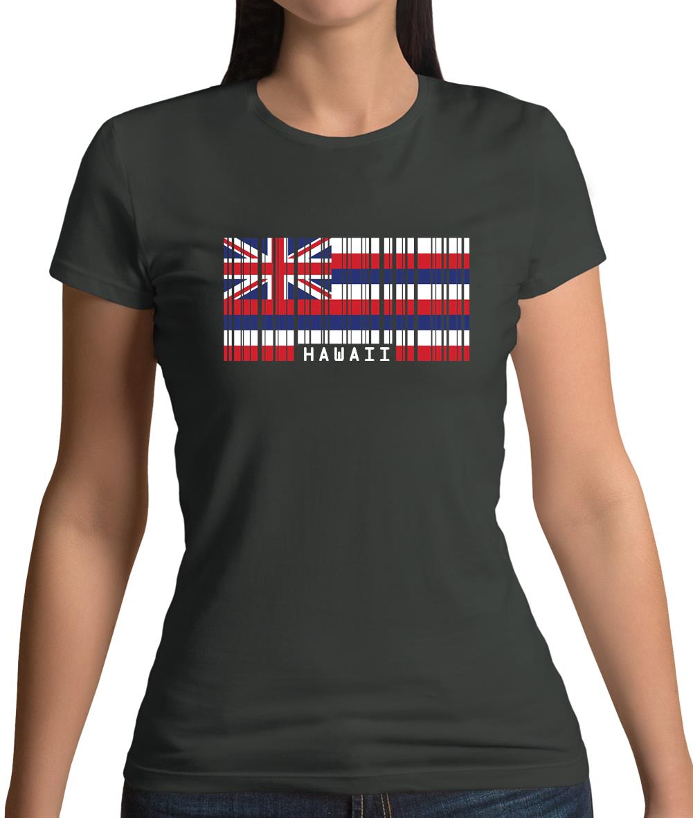 Hawaii Barcode Style Flag Womens T-Shirt