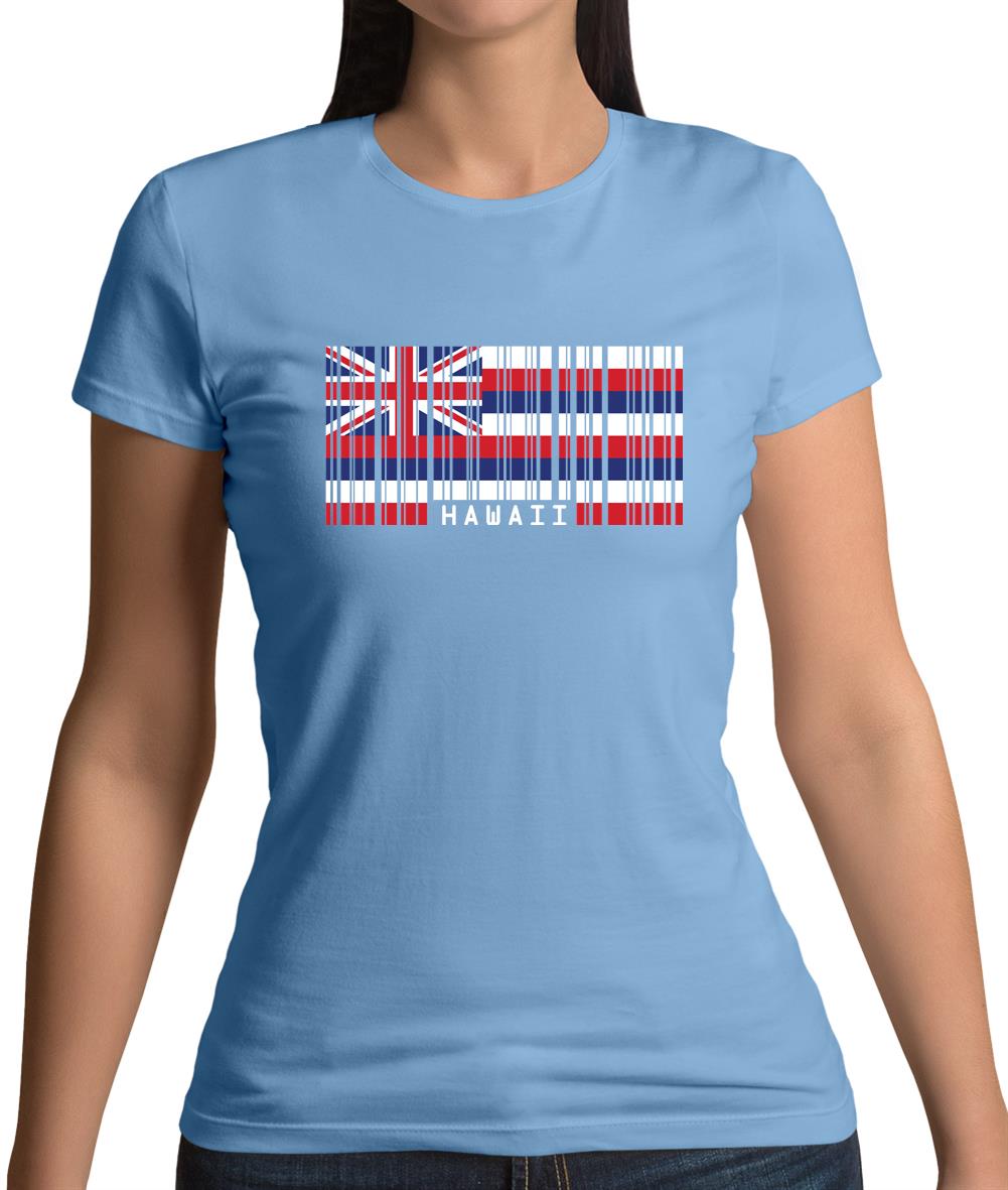 Hawaii Barcode Style Flag Womens T-Shirt