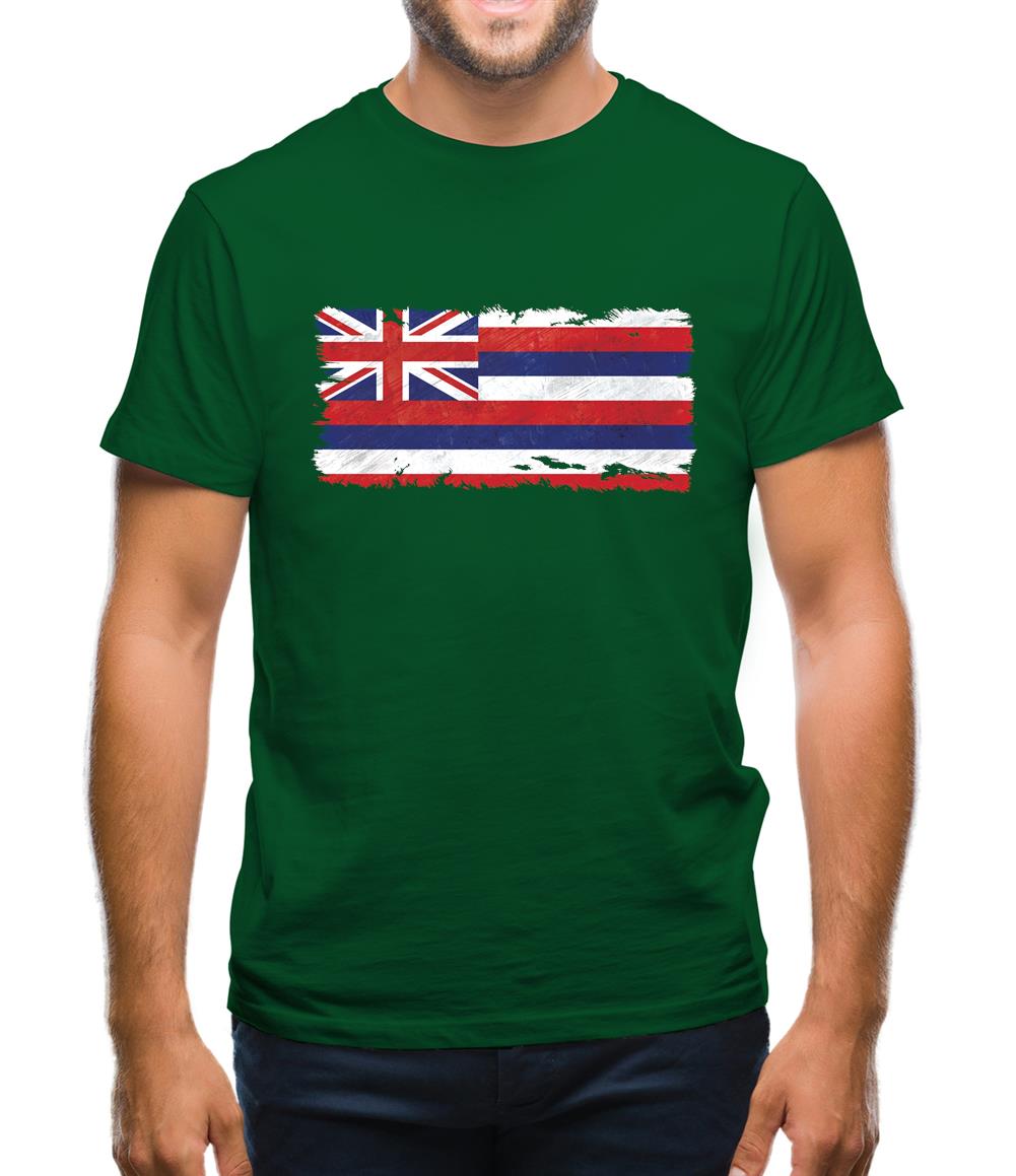 Hawaii Grunge Style Flag Mens T-Shirt