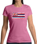 Hawaii Grunge Style Flag Womens T-Shirt