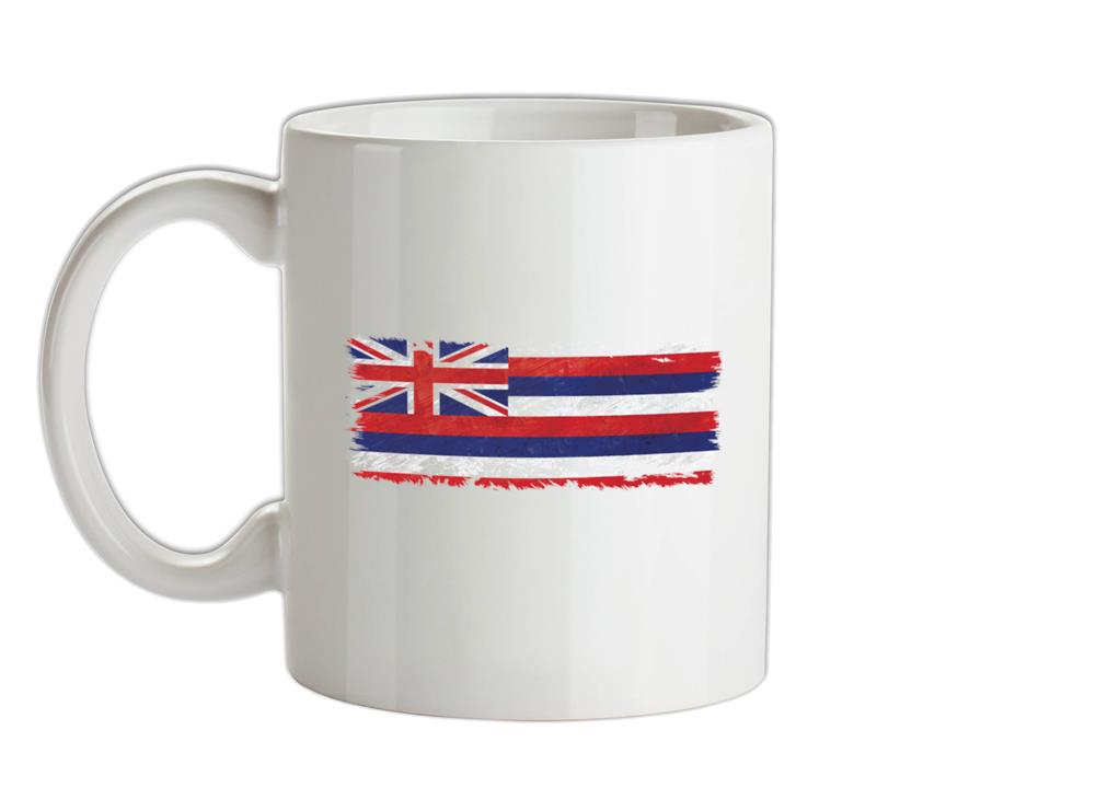 Hawaii Grunge Style Flag Ceramic Mug