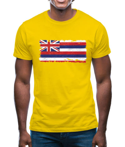 Hawaii Grunge Style Flag Mens T-Shirt