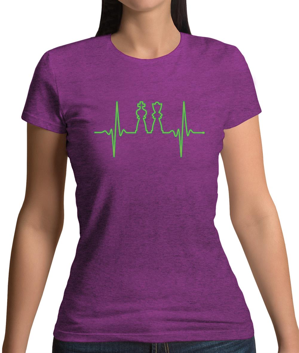 Heartbeat Chess Womens T-Shirt