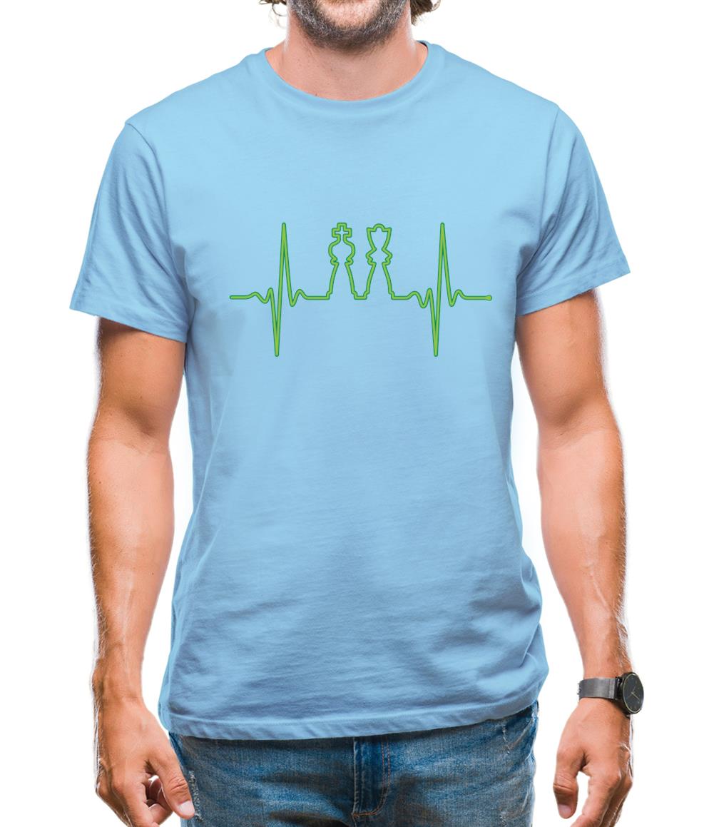 Heartbeat Chess Mens T-Shirt