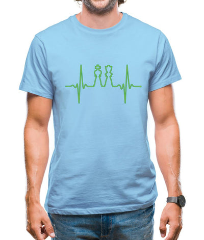 Heartbeat Chess Mens T-Shirt