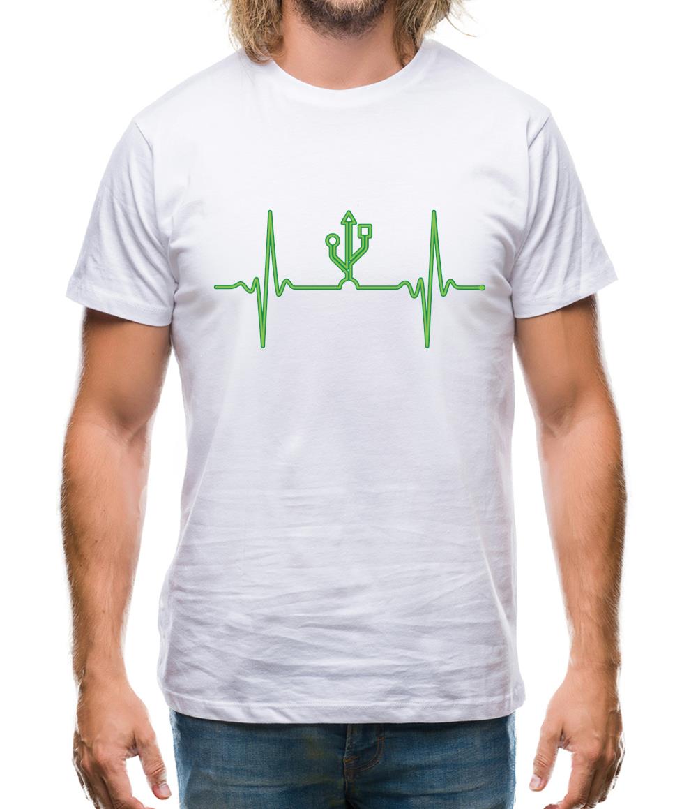 Heartbeat Usb Mens T-Shirt