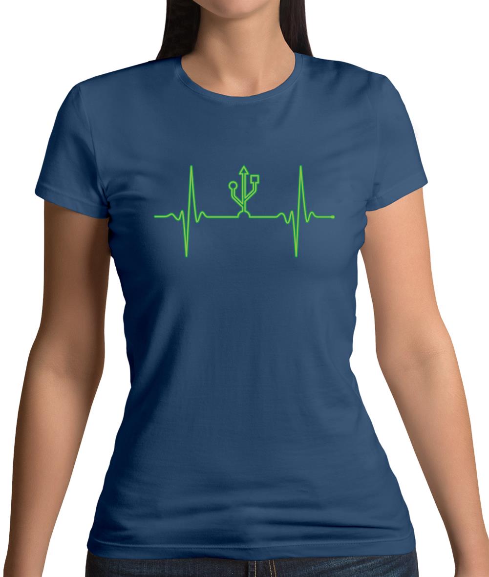 Heartbeat Usb Womens T-Shirt