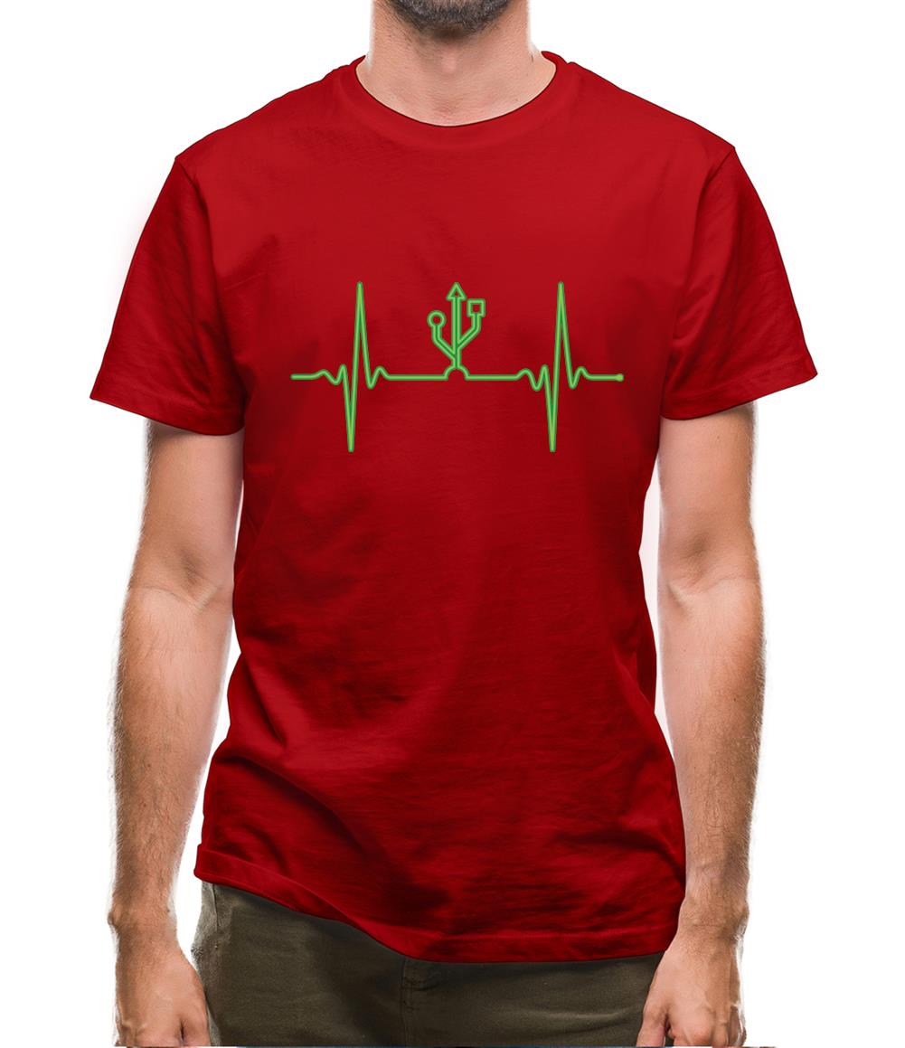 Heartbeat Usb Mens T-Shirt