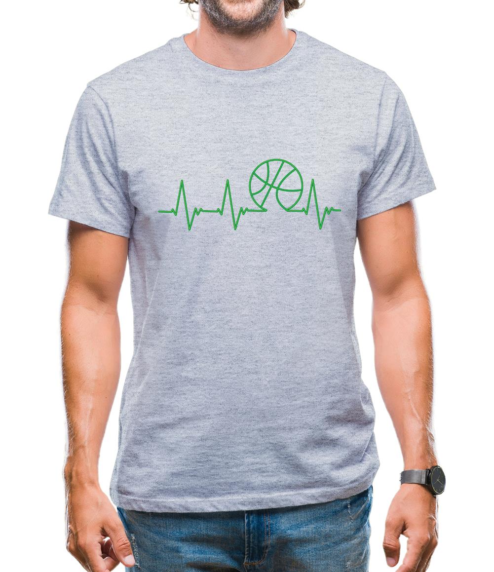 Basketball Heartbeat Mens T-Shirt