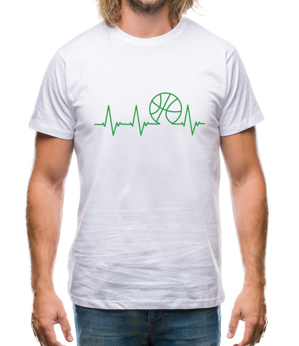 Basketball Heartbeat Mens T-Shirt