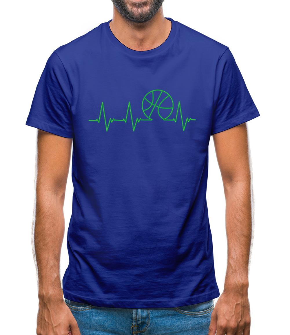 Basketball Heartbeat Mens T-Shirt