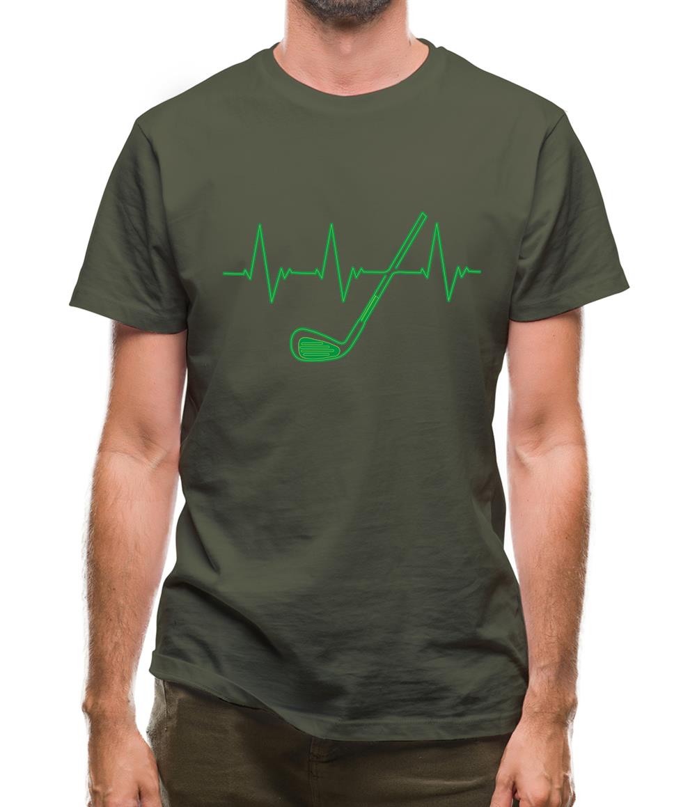 Golf Heartbeat Mens T-Shirt