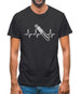 Heart Beat - Skiing Mens T-Shirt