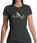 Heart Beat - Skiing Womens T-Shirt