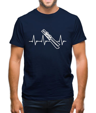 Heart Beat - Skiing Mens T-Shirt