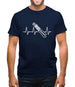 Heart Beat - Skiing Mens T-Shirt