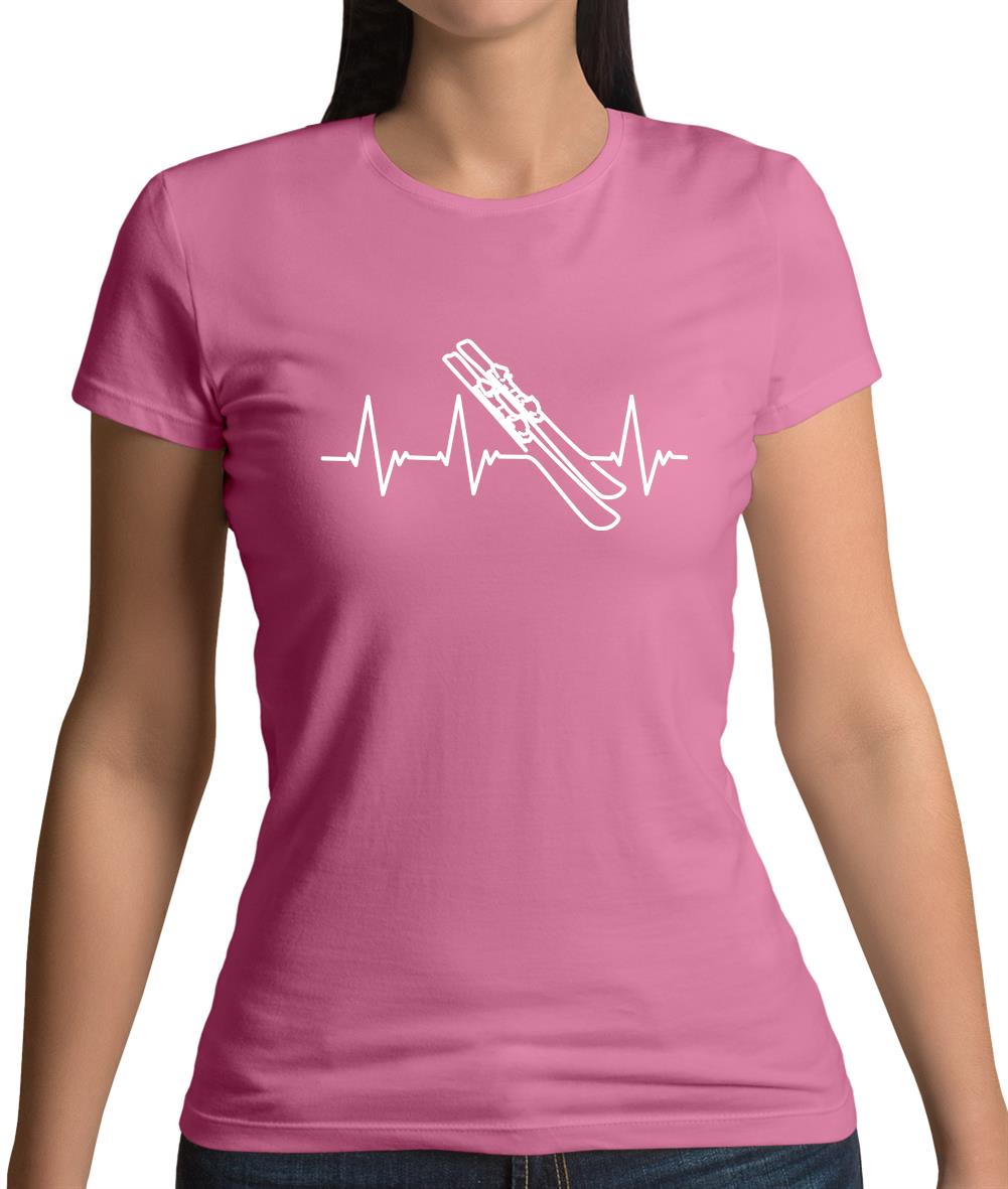 Heart Beat - Skiing Womens T-Shirt