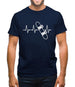 Heart Beat - Snowboarding Mens T-Shirt