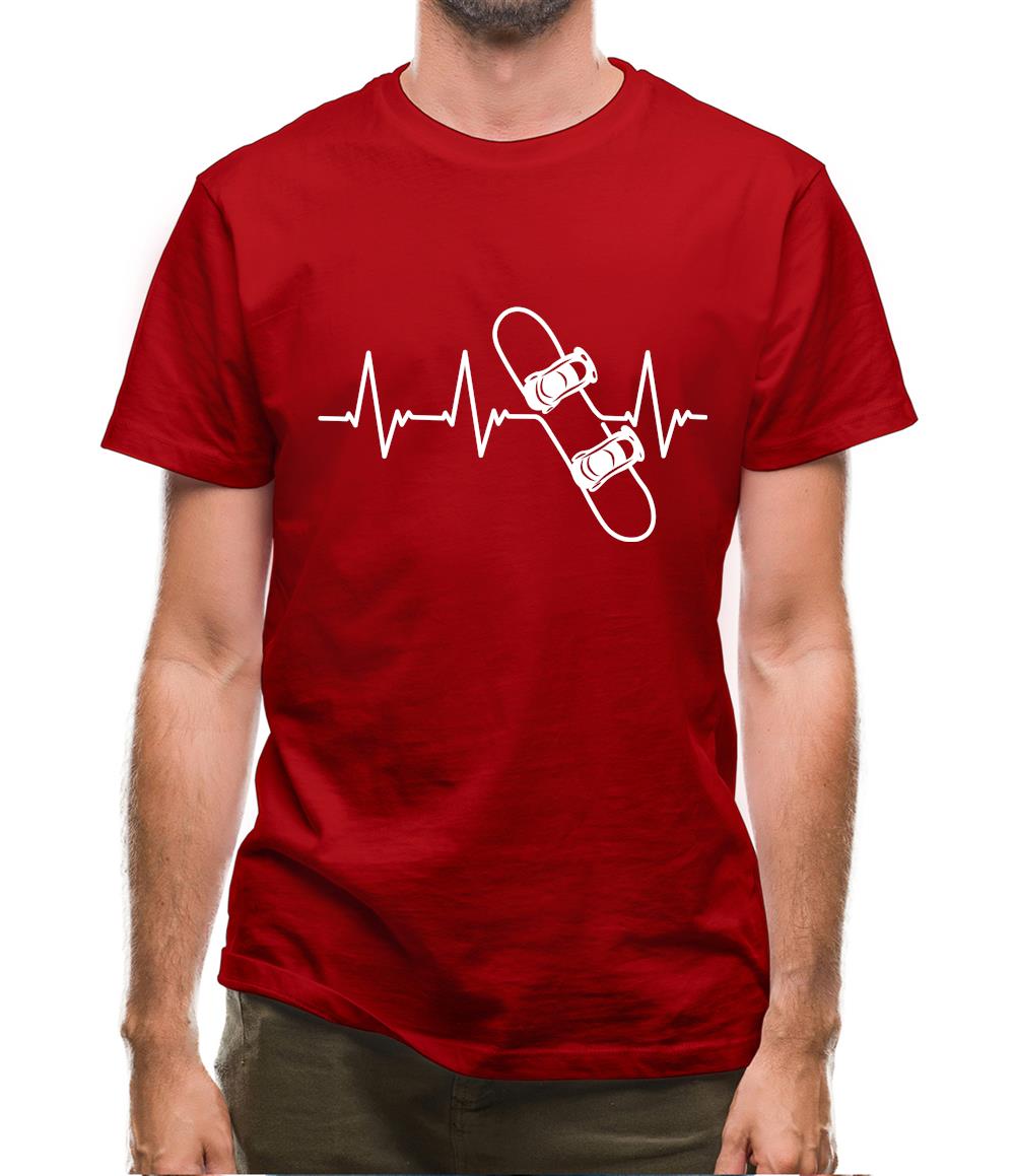 Heart Beat - Snowboarding Mens T-Shirt