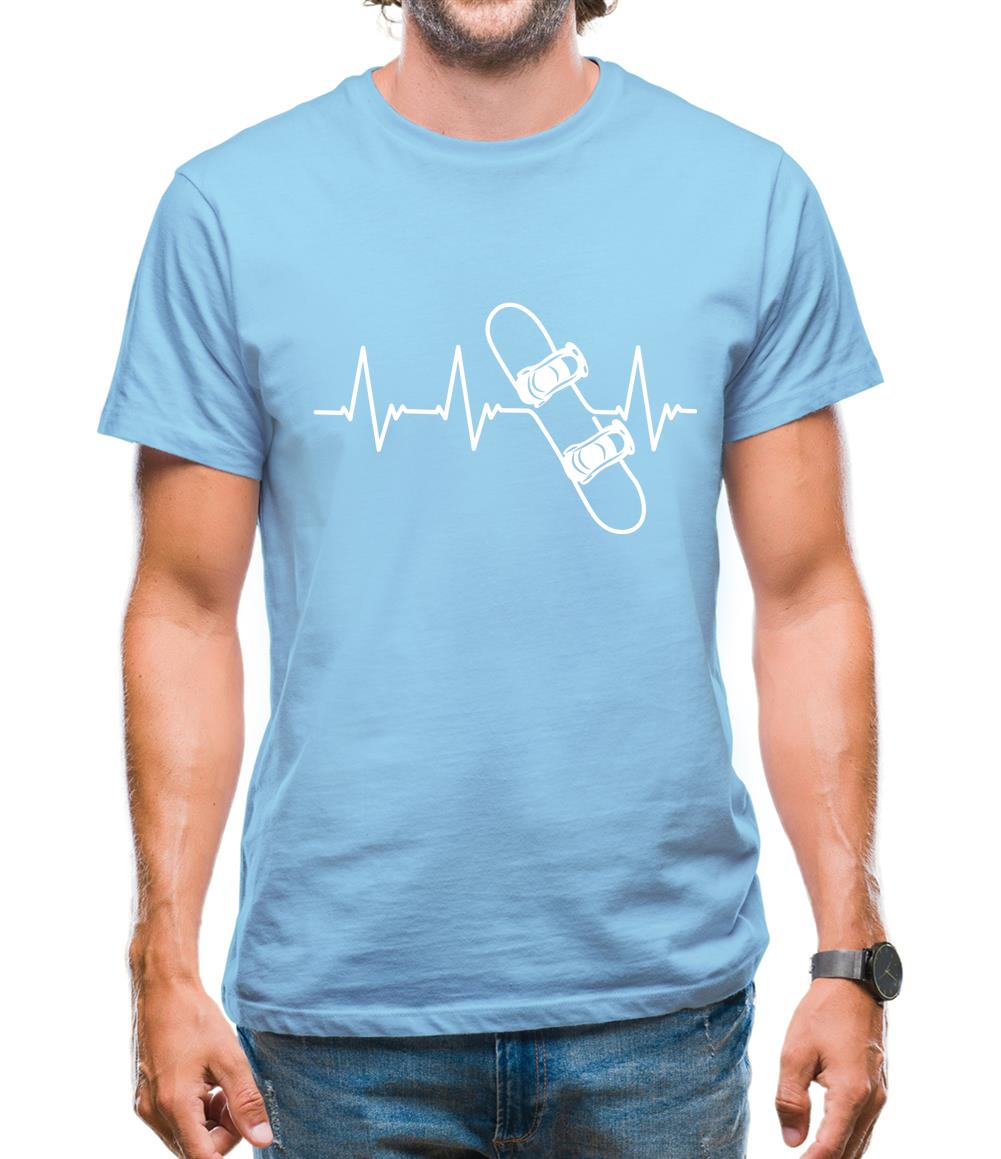 Heart Beat - Snowboarding Mens T-Shirt
