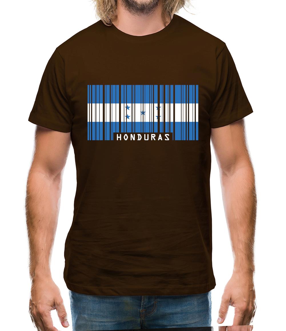 Honduras Barcode Style Flag Mens T-Shirt