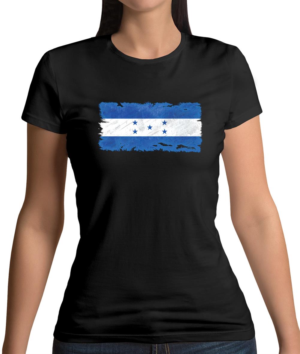 Honduras Grunge Style Flag Womens T-Shirt