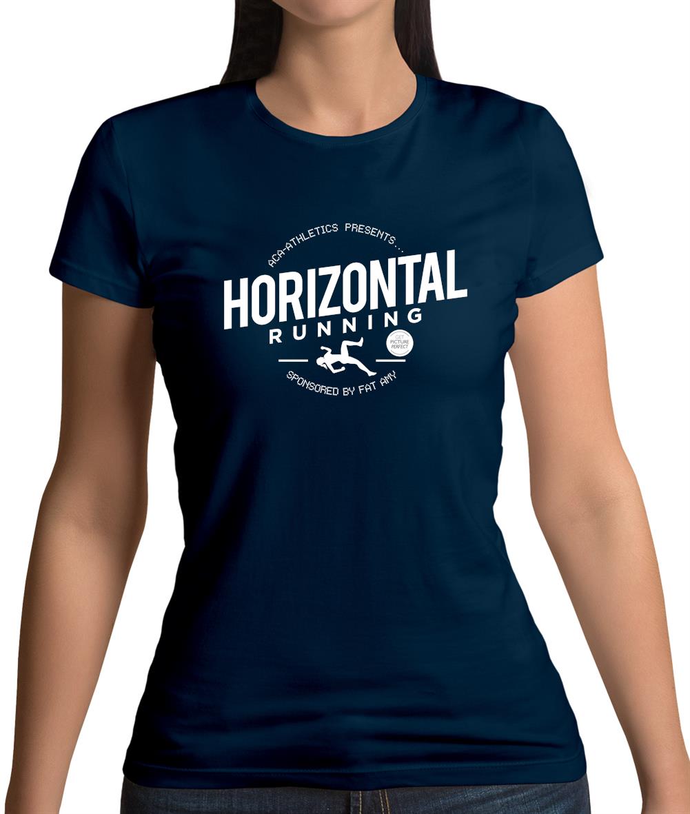 Horizontal Running Fat Amy Womens T-Shirt