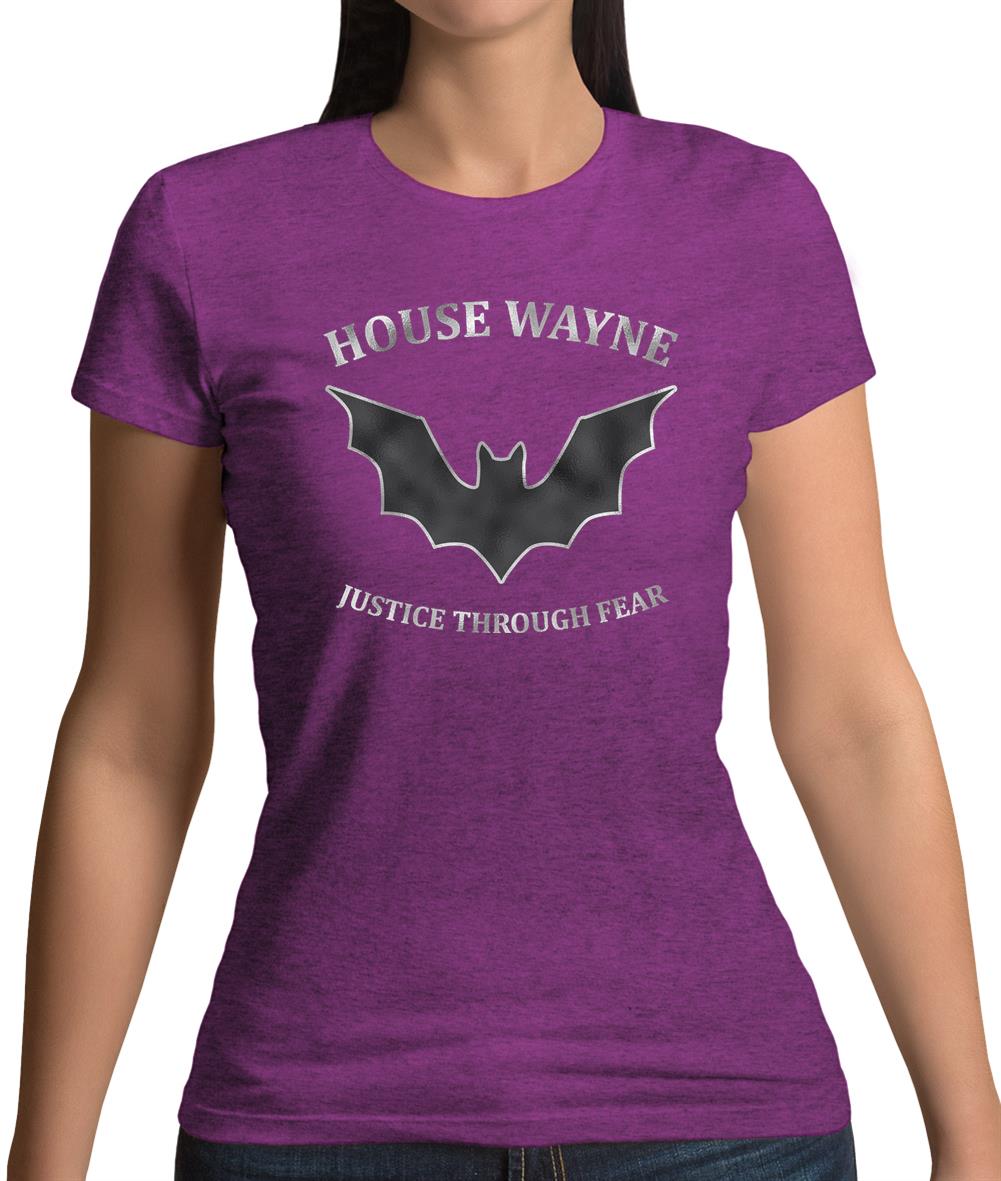 House Wayne, Justice Through Fear Womens T-Shirt