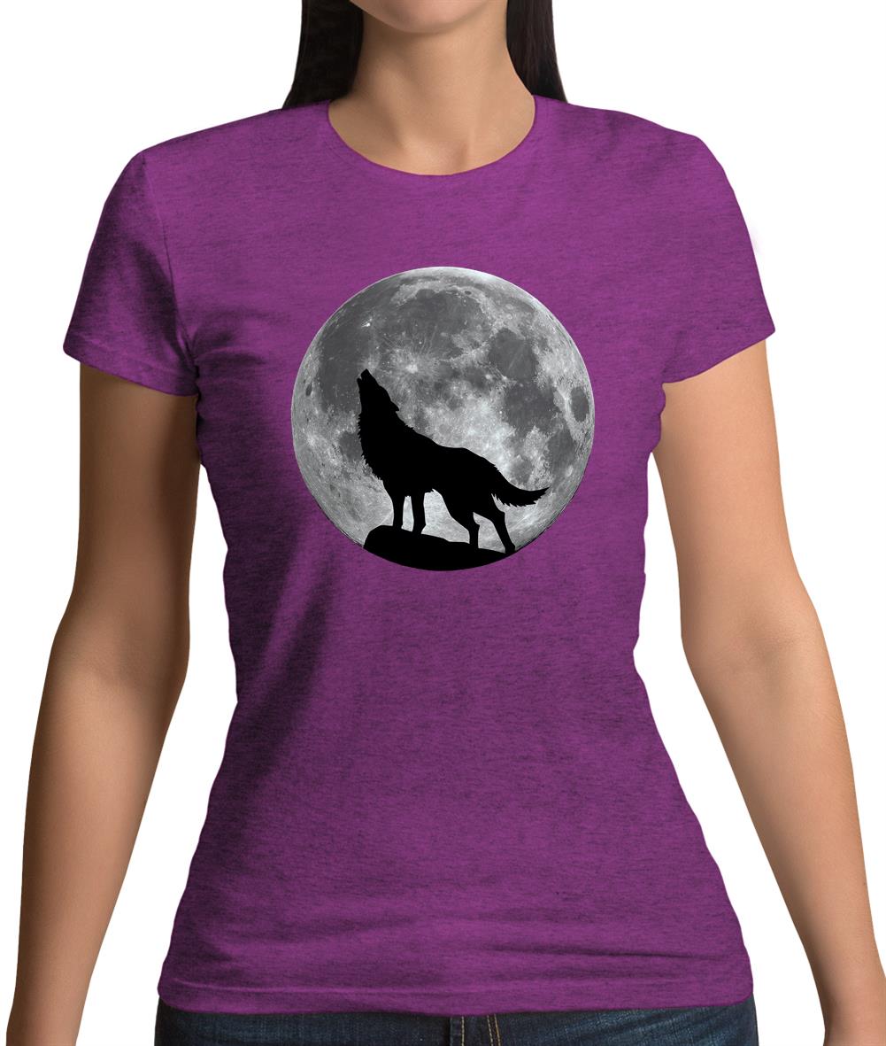 Dressdown Wolf Moon Silhouette Womens T-Shirt