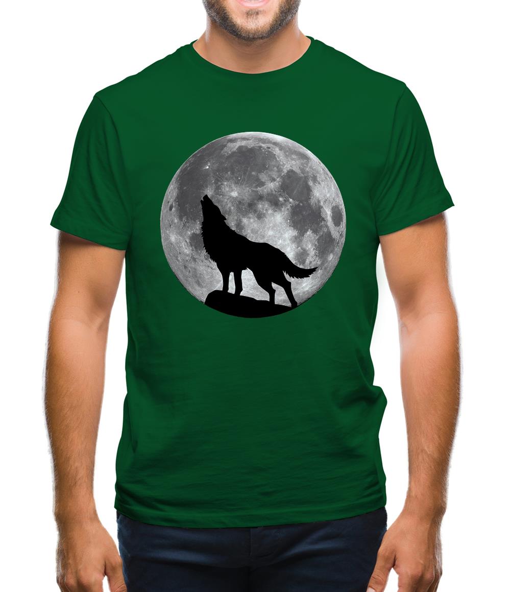 Wolf Moon Silhouette Mens T-Shirt