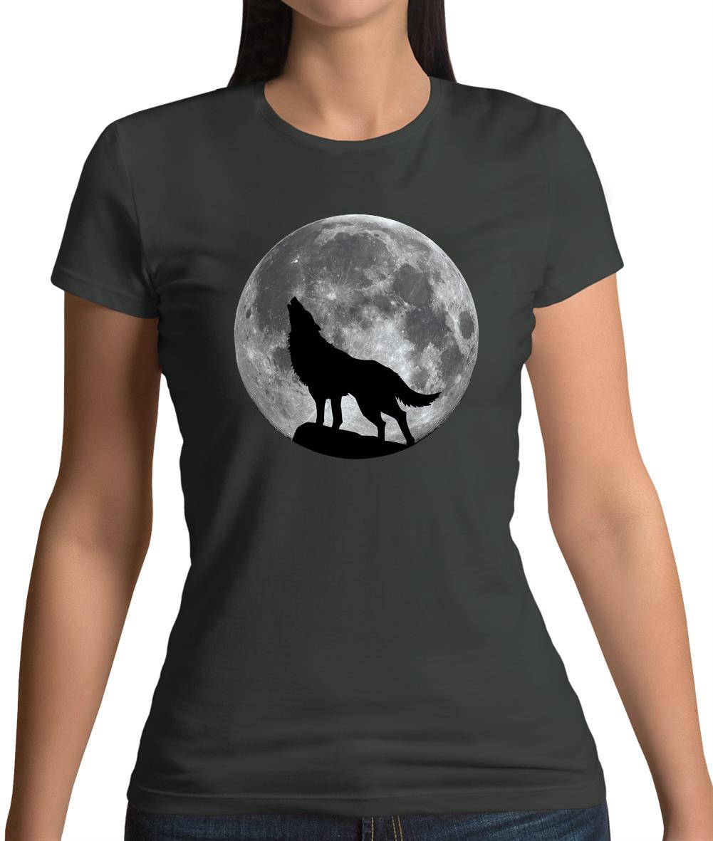 Dressdown Wolf Moon Silhouette Womens T-Shirt
