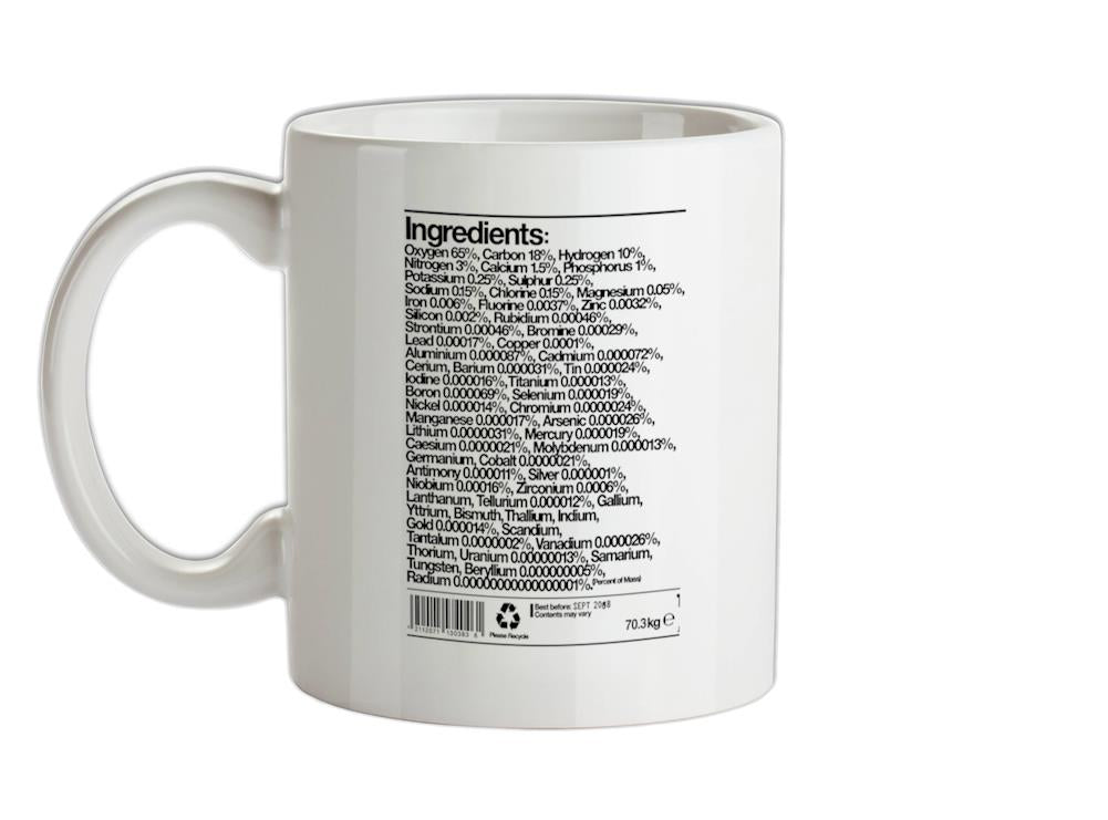 Human Ingredients Ceramic Mug