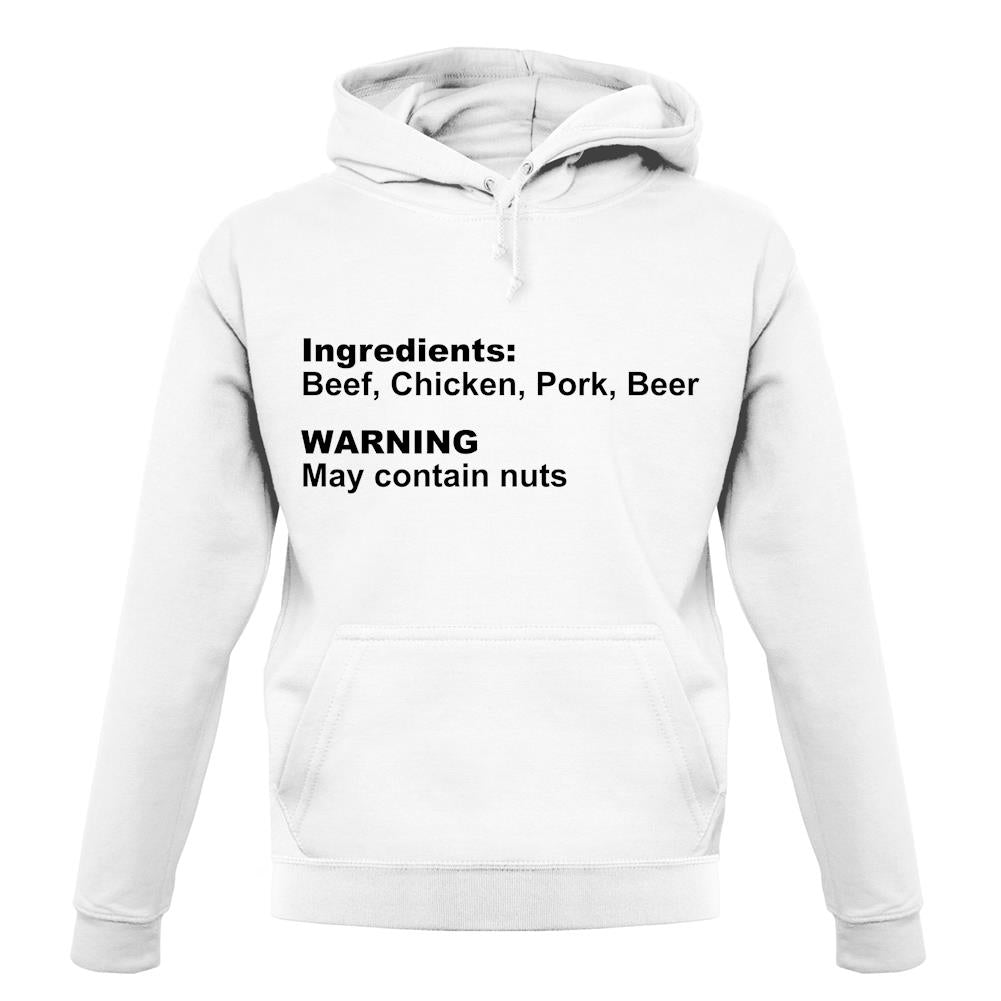 Human Ingredients May Contain Nuts unisex hoodie