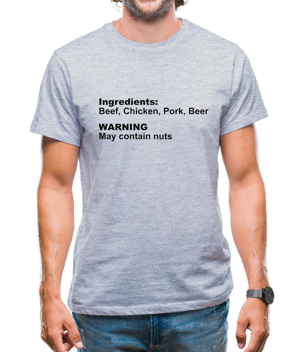 Human Ingredients May Contain Nuts Mens T-Shirt