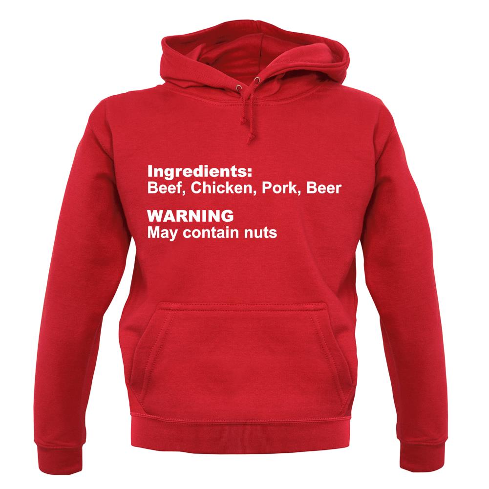 Human Ingredients May Contain Nuts unisex hoodie