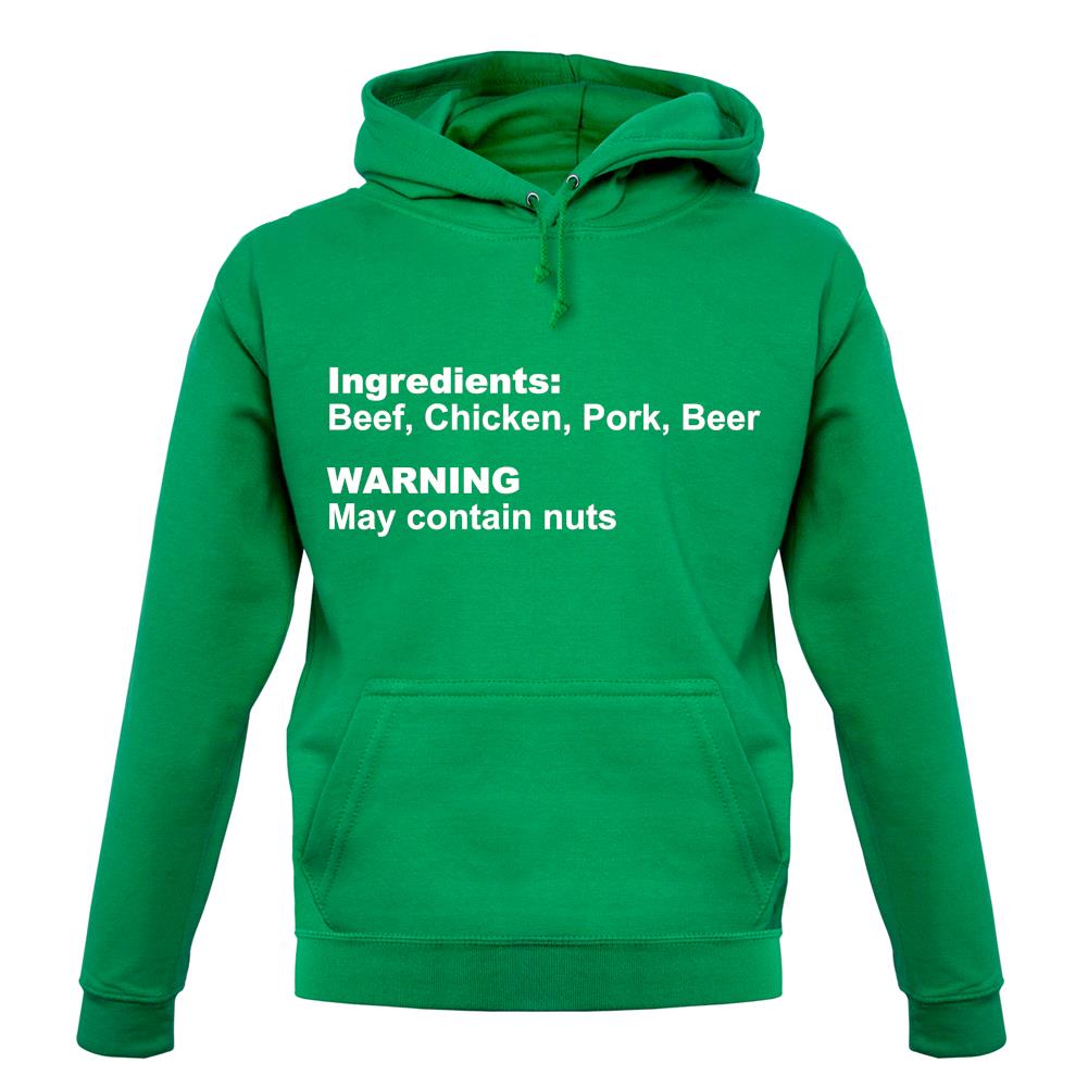 Human Ingredients May Contain Nuts unisex hoodie