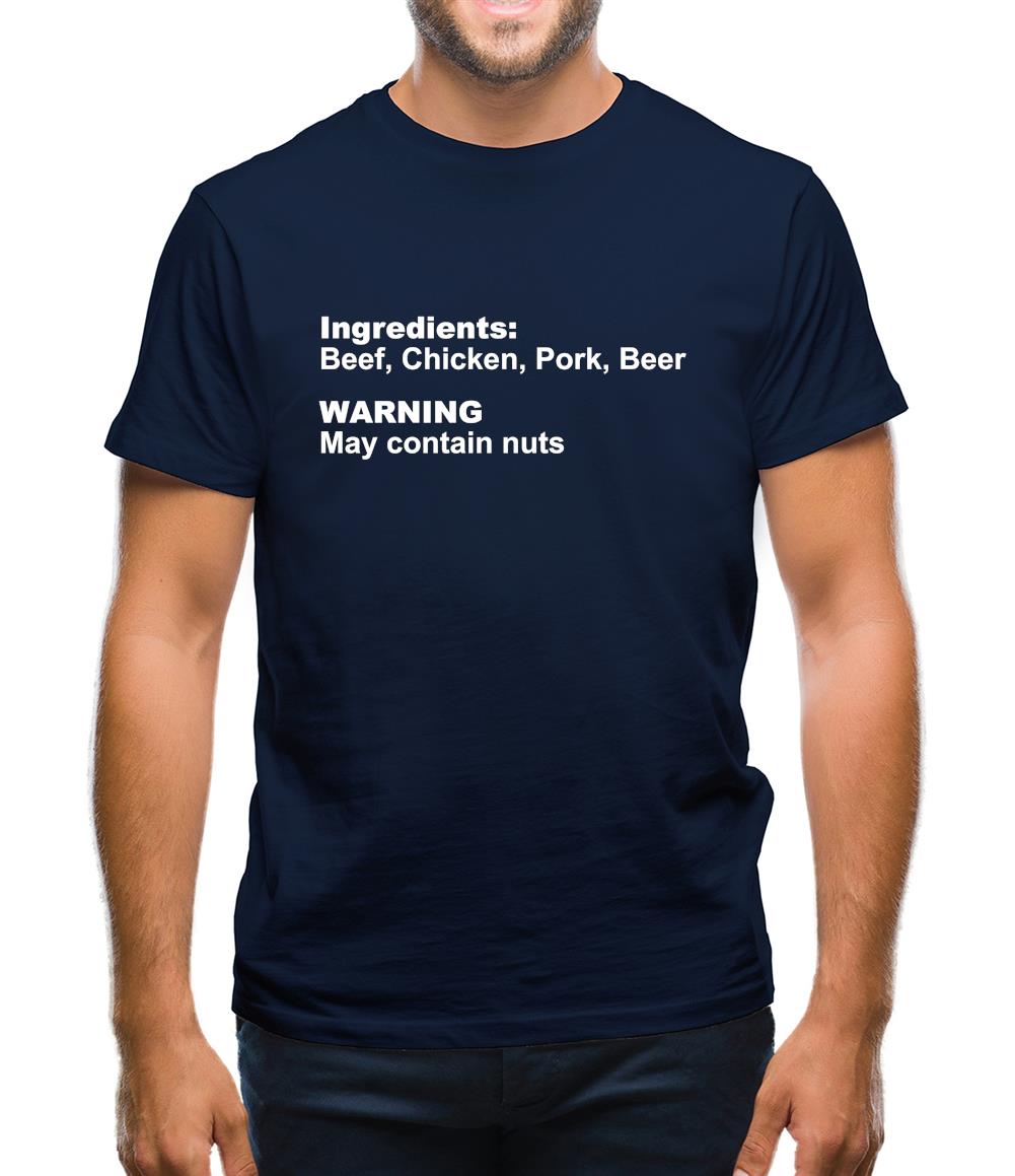 Human Ingredients May Contain Nuts Mens T-Shirt