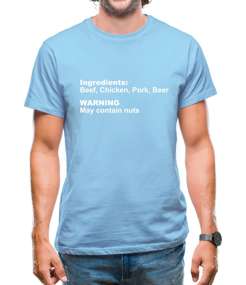 Human Ingredients May Contain Nuts Mens T-Shirt