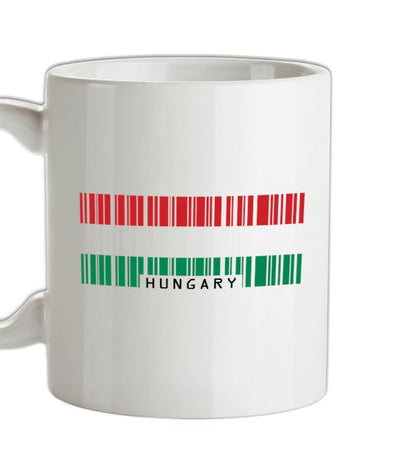 Hungary Barcode Style Flag Ceramic Mug