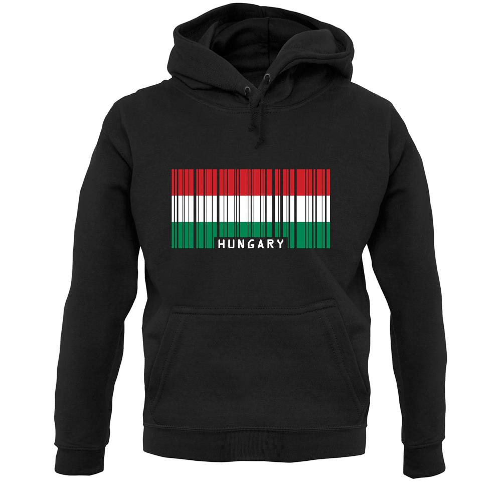 Hungary Barcode Style Flag Unisex Hoodie