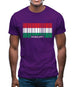 Hungary Barcode Style Flag Mens T-Shirt